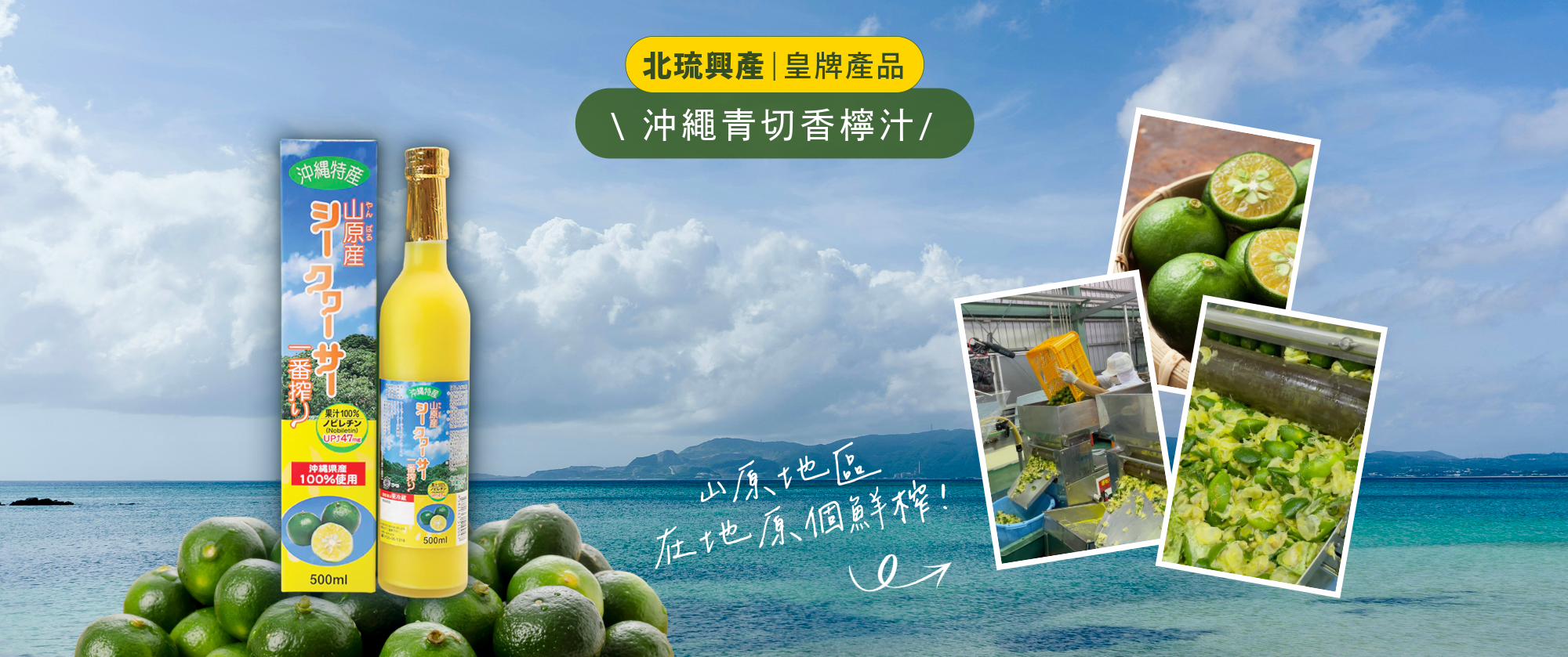 【皇牌產品】北琉興產山原地區鮮榨100%青切香檸果汁